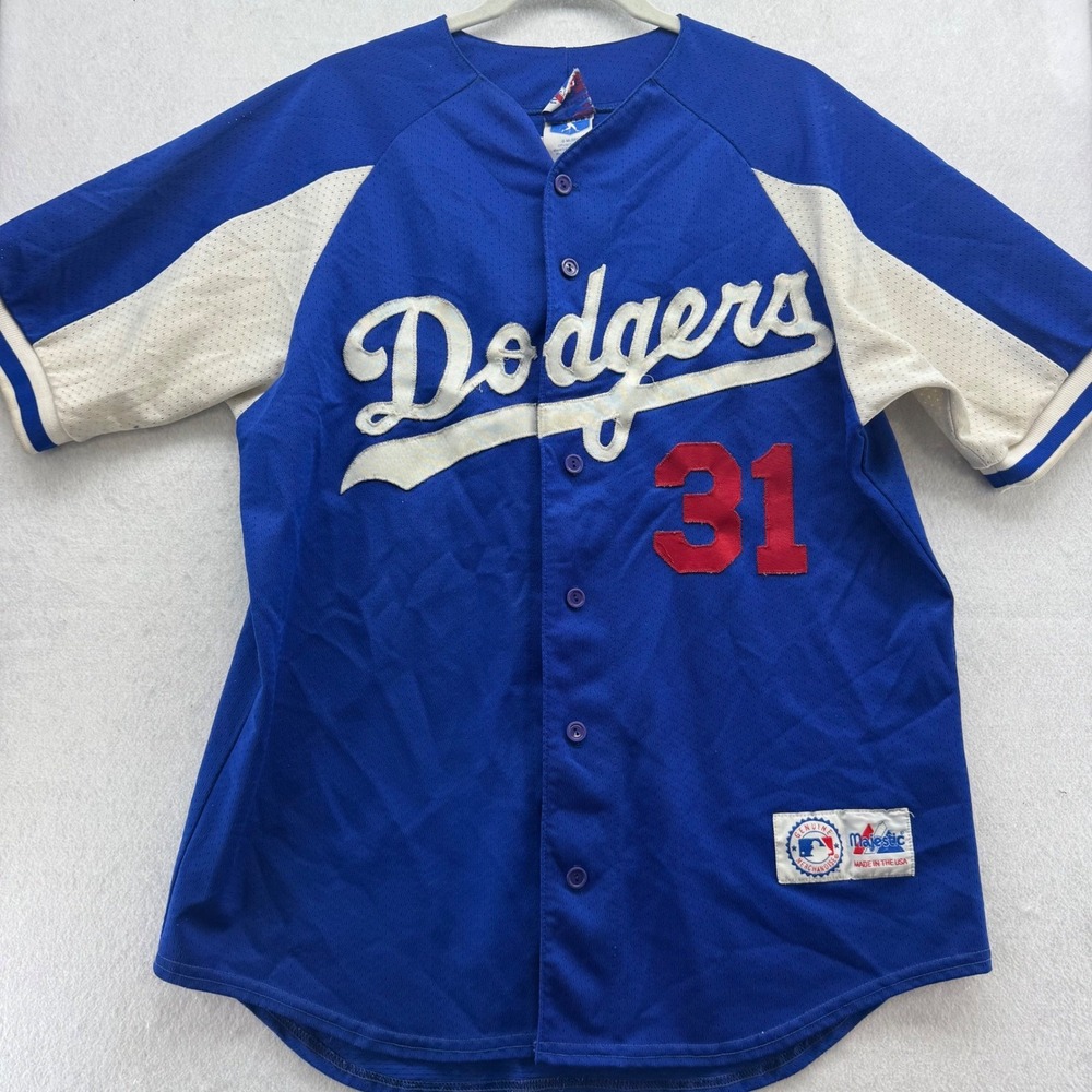 Vintage Majestic LA Dodgers Mike Piazza #31 MLB Baseball Jersey Men's Large L